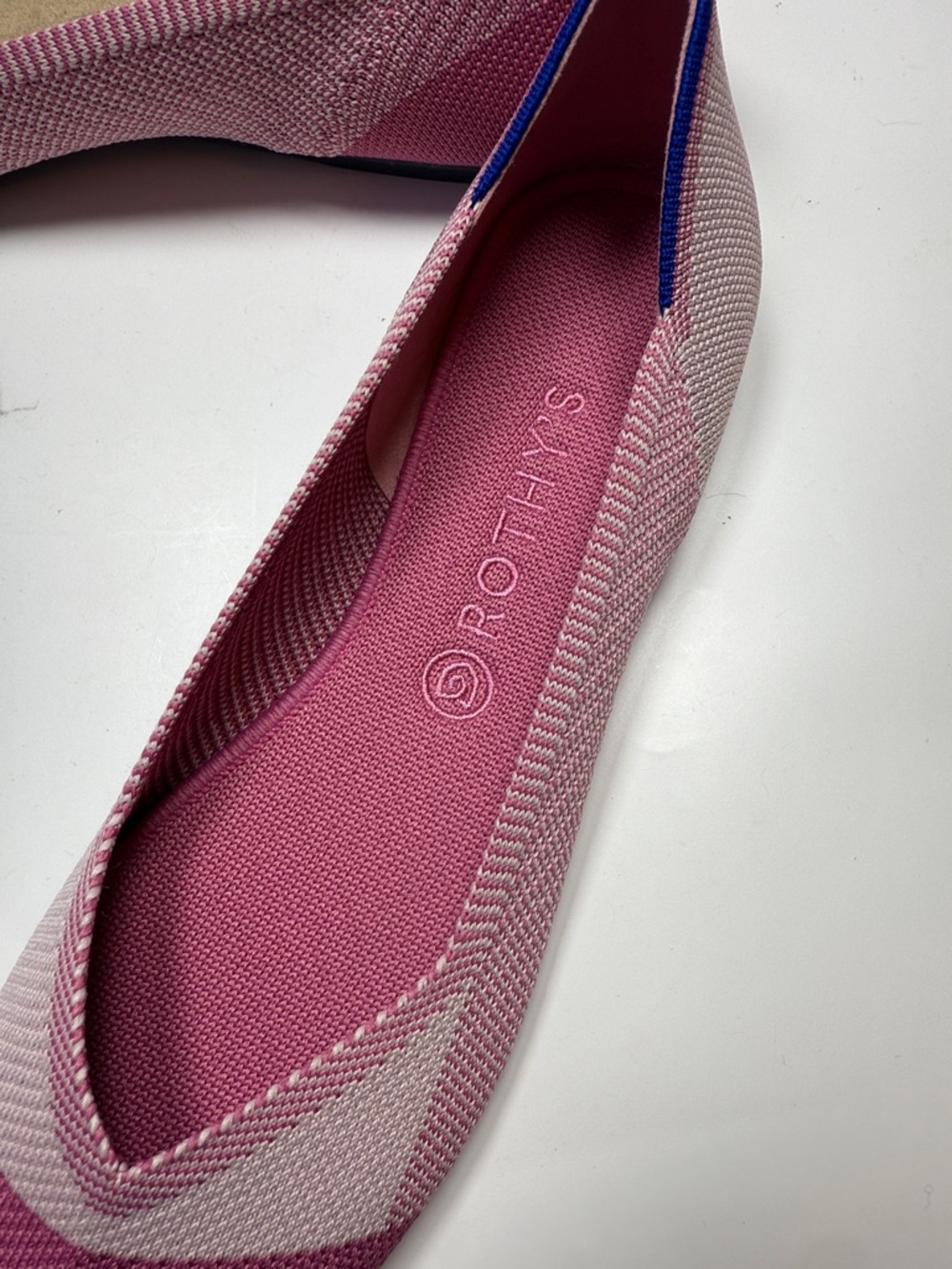 Rothy's Pink Captoe Flats Breast Cancer Awareness Retired NEW S-541 Sz 12 - Picture 8 of 10